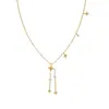 2025 Nuevo Collar con Borla de Estrella de Cuatro Puntas Moda Lujo Ligero Nicho Simple Sensación de Alta Gama con Cadena para Clavícula de Vestido