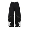 Jeans de Marca de Moda High Street 26 Novo Retro Americano Calça Larga de Corte Solto com Rebites, Calça Elegante de Perna Larga para Homens e Mulheres