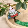 Festival del Bote del Dragón Creativo Inspirador Triángulo Zongzi Emoji Bolsita Aromática con Artemisa para Repelente de Mosquitos, Estilo Borla, Colgante de Regalo Promocional al por Mayor