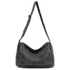 Bolso de Hombro Cruzado para Mujer de Mezclilla Lavada Estilo Japonés, Bolso Literario de Gran Capacidad, Bolso Mensajero Casual para Mujer