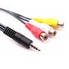 Cabo de conversão 3.5 para 3 RCA fêmea 3.5mm macho para AV fêmea cabo de conversão de set-top box 3.5 quatro para RCA fêmea