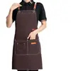 Amazon transfronterizo impermeable y a prueba de aceite logo personalizado lienzo publicitario delantal hogar catering ropa de trabajo especial venta al por mayor