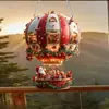 Bestseller transfronterizo adorno acrílico para espejo retrovisor de coche decoración de globo aerostático de Papá Noel decoración colgante para árbol de Navidad