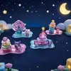 Nuevas pegatinas luminosas Sanrio Jenga 3D en relieve para decoración de escenas, pegatinas decorativas de dibujos animados de cristal tridimensional para cuadernos