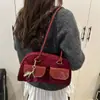 Bolsa Baguete Retro de Mão de Design de Nicho para Mulheres, Novo Estilo Inverno 2026, Bolsa de Ombro/Axila de Alta Qualidade e Estilosa