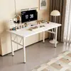 Mesa plegable lista para usar para viviendas de alquiler, mesa de computadora simple, mesa de comedor para el hogar, no requiere instalación, mesa de estudio plegable