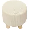 Funda elástica para taburete, funda de asiento de terciopelo, funda redonda de cuero para sentarse en cuclillas, funda completa para reposapiés pequeño, funda cuadrada para sofá para sentarse en cuclillas, simple y elegante