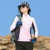 Roupa Outdoor de Secagem Rápida Feminina Camiseta de Manga Comprida Esportiva Absorvente de Suor Respirável Elástica Slim Corrida Caminhada Top de Malha de Secagem Rápida