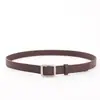 Pudín y Verano Estilo Coreano Cinturón Nuevo Chic No Poroso Estilo Retro Rectangular Cabeza Plateada Mate Cinturón de Mujer