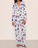 2026 Novo Modelo Tk Exportação Amazon Peça Única Grupo de Meninas Kpop Estampado Seda Leite Pijama Longo Roupão Feminino