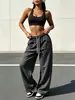 2026 Verano Nueva Ropa de Mujer Color Sólido Casual Pantalones de Pierna Recta Sueltos Secado Rápido Transpirables Pierna Ancha Pantalones Largos En Stock Venta al por Mayor
