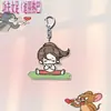 Chaveiro de personagem Q-version Dilireba Equipe Kung Fu Feminina Pingente de acrílico Decoração de mochila com garfo vertical