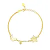 Pulseira de prata de lei S925 estilo coreano, artesanato CNC, estrela e lua em favo de mel para mulheres, personalizada para estudantes, criativa, toque de alta qualidade, atacado