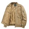 Abrigo Casual con Cremallera Grueso con Cuello de Piel Transfronterizo, Traje de Béisbol de Algodón, Chaqueta Bomber Americana con Forro Polar, Chaqueta Gruesa Acolchada de Algodón