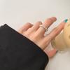 Anillo de Plata de Ley 925 con Cristal Tallado Irregular Dulce y Fresco Anillo Mini Retorcido Simple Fiesta Joyería Geométrica Coreana