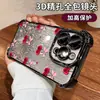 Pulsera de Cereza con Lazo Adecuada para Funda de Teléfono Móvil Apple 17Promax Iphone15 Electrochapado 16 Anticaída 14 Silicona
