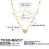 Amazon Moda Acero Inoxidable Incrustado Circonita Corazón Pulsera Collar Conjunto Popular Europeo y Americano Joyería Nueva Venta al por Mayor