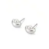 Pendientes de botón de perla en lingote de oro cepillado de plata pura S999 para mujer, nuevos pendientes populares de diseño de nicho 2026