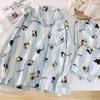 Fábrica de Origen Nuevo Popular de Primavera y Otoño Algodón Nube Delgado Dulce Pijama de Manga Larga Pantalón Largo Ropa de Casa