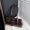 Bolso Retro Transfronterizo de Nicho para Motocicleta para Mujer 2026 Primavera Nueva Moda Bolso de Hombro con Remaches para Debajo del Brazo Bolso de Mano para Mujer