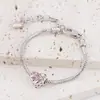 2025 Nuevo Aleación Goteo de Aceite Transfronterizo Venta Caliente Calado Forma de Corazón Pulsera de Diamantes Accesorios de Joyería DIY con Cuentas