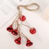 Pingente de Corda de Cânhamo DIY de 38mm com Sino para Pendurar em Casa, Pingente de Sino de Vento de Metal, Decoração de Árvore de Natal DIY, Sino de Ferro
