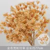Flores Artificiales Doradas Cubo de Bendición de Año Nuevo Arreglo Floral Eucalipto Acebo Fruta Roja Flores para Salón de Bodas Hojas Doradas Pequeñas en Forma de Abanico