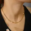 Conjunto de Collar y Pulsera para Mujer Minimalista Geométrico de Moda y Único Cadena de Nariz de Cerdo Acero Inoxidable Chapado en Oro de 18K
