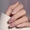 Parche para Uñas Falsas Desmontable, Estilo Simple, Color Nude Corto, Transparente Hielo Blanqueador, Para Uso Diario de Estudiantes