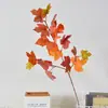 Ramas de arce rojo artificiales, hojas de arce falsas, follaje decorativo de planta verde, paisajismo de jardín de otoño al por mayor