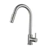 Grifo de Cocina para Comercio Exterior de Amazon Transfronterizo, Frío y Caliente, Giratorio, Grifo de Fregadero de Acero Inoxidable, Extraíble y Retráctil