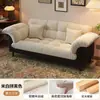 Sofá moderno minimalista, sofá de tela vintage, modelo nuevo para sala de estar, de dos plazas, de línea recta, adecuado para apartamentos pequeños, dormitorio, casa de alquiler, sofá de persona perezosa
