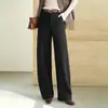 Pantalones de Lana Curvos de Moda Chic para Mujer 2026 Otoño Nuevos de Cintura Alta Adelgazantes Largos Simples para el Trabajo Casual