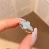 Anel de flor de zircônia estilo simples e cool nicho alta qualidade índice personalidade anel de dedo temperamento design versátil joia para mão