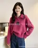 Suéter de tricô com blocos de cor e estampa floral, estilo coreano, para outono e inverno, novo na moda, top jovem, fresco e de estilo suave para mulheres