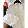 Camisa bordada de manga larga con cuello redondo, súper elegante, estilo coreano, para mujer, otoño, reductora de edad, estilo muñeca francesa, top holgado