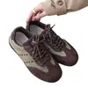 Zapatos de Entrenamiento Alemanes Estilo Retro con Cordones Bloques de Color Piel Genuina Zapatos de Mujer 2026 Otoño Nuevos Versátiles Deportivos Casuales Zapatos Forrest Gump