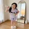 Pijama de Verano para Niños de Amazon para Casa, Holgado, Estilo Coreano, Dibujos Animados, Transpirable, Suave, Sensación de Hielo, Conjunto de Dos Piezas para Niños y Niñas
