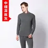 Traje de cuello medio para hombre, traje de mallas largas, cuello medio-alto, ropa interior térmica fina para personas de mediana edad y mayores