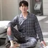 Pijama nuevo para hombre 2023 para hombre, primavera y otoño, algodón, manga larga, fino, otoño e invierno, talla grande, traje para el hogar