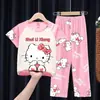 Pijama de Verano para Niños de Tailandia, Camiseta de Manga Corta y Pantalones Cortos, Delgado, Infantil, Nuevo 2025, Ropa de Casa para Niños, Traje para Niños Medianos y Grandes