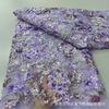 Estilo Étnico Tela Bordada con Lentejuelas Vestido de Tubo con Cuentas Multicolores Africanas Cheongsam Tela Bordada para Mujer Encaje Africano