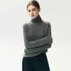 Suéter 100% caxemira pura, um top feminino estiloso com gola franzida, malha macia e confortável, perfeito como peça base para outono e inverno, suéter de caimento solto para mulheres