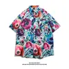 Camisa Floral Estilo Tailandês Praia de Bangkok, Manga Curta, Roupa Unissex para Casal, Camisa Solta Retro Cool de Secagem Rápida para o Festival Songkran