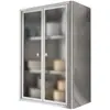 Gabinete de Parede para Banheiro em Aço Inoxidável Armário de Cozinha de Parede Armário de Armazenamento 304 Gabinete Lateral para Varanda Gabinete Lateral