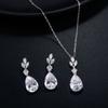Conjunto de joyas para vestido de novia RAKOL, estilo europeo y americano, con colgante de gota de agua y circonitas, pendientes y cadena combinados.