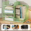 Prateleira de Armazenamento para Classificação de Assuntos Porta-livros de Mesa Estante em Camadas Porta-arquivos de Mesa para Estudante Prateleira de Armazenamento de Livros Uso Doméstico