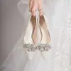 Zapatos de Mujer Elegantes Versátiles Cómodos 2025 Primavera/Verano Nuevo Estilo Francés Punta Fina Tacón Alto Bajo para Mujer para Combinar con Vestidos
