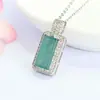 Pingente Natural de Jadeíta Grau A Colar de Jade Água Azul Atacado Dropshipping S5100904