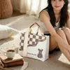 Bolso Tote de Lona y Piel, Bolso de Mano de Moda de Gama Alta, Bolsa de Compras, Bolsa Ecológica, Bolso de Lona de Gran Capacidad